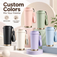 Gobelet isotherme à café 500 ml en acier inoxydable 316, tasse de voyage à double paroi sous vide, anti-fuite, avec paille, logo personnalisé, vente en gros