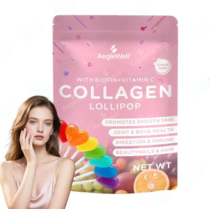 Aeglewell OEM Vente chaude Compléments de collagène personnalisés à marque privée Sucettes de collagène éclaircissantes pour la peau pour le blanchiment de la peau - Product Image 1