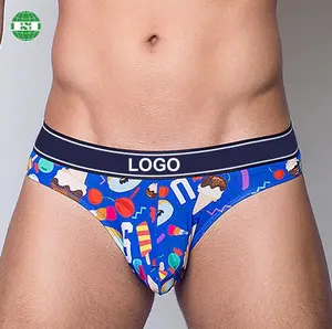 Calzoncillos personalizados para hombre, ropa interior con estampado divertido, 95% poliéster, 5% licra, etiquetas privadas, paquete personalizado, caja, servicio de una parada