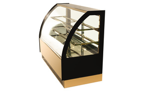 Ventes d'usine bon <span class=keywords><strong>prix</strong></span> vitrine à gâteaux en acier inoxydable doré réfrigérateur d'affichage commercial à <span class=keywords><strong>deux</strong></span> étagères - Product Image 4