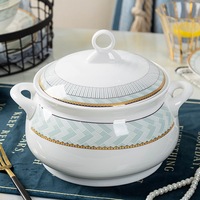 Ensemble de bols et d'assiettes en céramique, motif végétal, passe au micro-ondes, design minimaliste, porcelaine blanche commerciale, cadeau