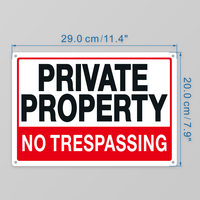 Plaque d'information en acier inoxydable de 29cm * 20cm Avis extérieur Avertir la propriété privée Aucune signalisation d'intrusion