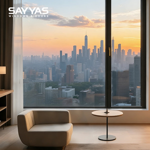 Fenêtre à battant ouvrable en aluminium SAYYAS GR75-IW, système antivol et ventilé pour bâtiments résidentiels - Product Image 1
