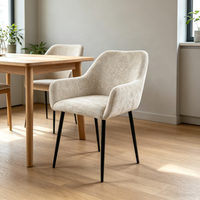 Chaise de salle à manger moderne en tissu texturé doux, fauteuil de salle à manger pour la maison, la cuisine et les restaurants – Offre spéciale