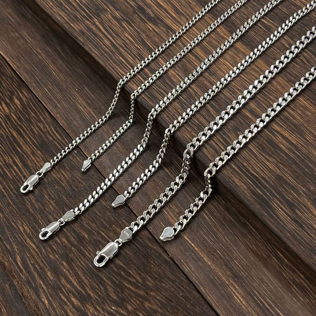 Wholesale 925 Silver Jewelry Chain 2mm Rhodium Plating Solid 925 Sterling Silver Diamond Cut Cuban Link Chain Bracelet
