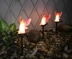 Luminária led para jardim, lâmpada led de paisagem para crianças, de plástico rosa azul