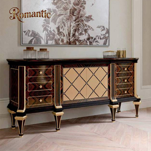 Ensemble de <span class=keywords><strong>table</strong></span> et de chaises de salle à manger en <span class=keywords><strong>bois</strong></span> naturel néoclassique de luxe avec <span class=keywords><strong>table</strong></span> de salle à manger en <span class=keywords><strong>bois</strong></span> massif noir brillant 6 places - Product Image 6