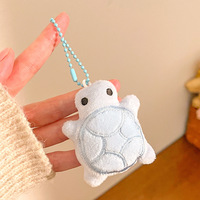 Breloques de sac personnalisées mignonnes, jouets en peluche animaux, petits cadeaux Kawaii, mini porte-clés tortue en peluche de dessin animé mignon