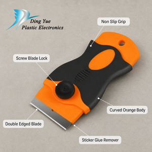 Raschietto con Lama in Plastica OEM, Strumento per Rimozione Adesivi a Doppio Taglio, Pulitore per Vetri e Etichette, Vendita all'Ingrosso - Product Image 1
