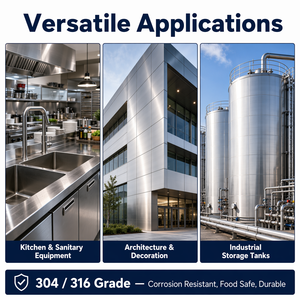 <span class=keywords><strong>Plaque</strong></span> en acier inoxydable 304/316, prix direct usine, laminée à froid, finition 2B, 4*8 5*10FT, vente en gros de plaques d'acier pour la construction - Product Image 4