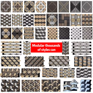 Panneau acoustique en bois à rainures en V asymétriques, 100% fibre de polyester, pour l'absorption acoustique des appartements, écologique, pour la construction - Product Image 2