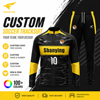 Nouvel ensemble de survêtement de football personnalisé pour adulte, impression personnalisée pour équipe et club, survêtements sportifs à demi-zip pour hommes, faible MOQ