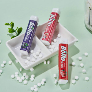 Pacchetto piccolo fette di menta senza zucchero tubo rotondo portatile alla menta <span class=keywords><strong>bianca</strong></span> fruttata dopo pasto caramelle unte alito fresco - Product Image 3