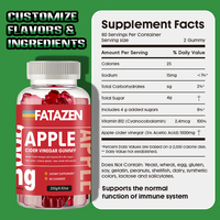 Mejora el Sistema Inmunitario, Acelera el Metabolismo Energético, Bienestar General, Sin Azúcar, Sin Gelatina, Vinagre de Sidra de Manzana, Vitaminas, Adultos, Adolescentes