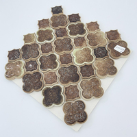 Mosaico Cerámico de Imitación Mármol Marrón Irregular Moderno, con Acabado Craquelado, para Decoración del Hogar, Venta Caliente en China
