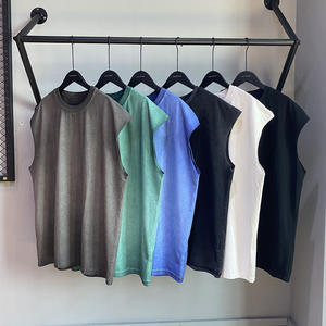 2025 personnalisé 250 <span class=keywords><strong>Gsm</strong></span> été gaufre Vintage lavé hommes décontracté Gym débardeur gilet en gros réduction de <span class=keywords><strong>tarif</strong></span> - Product Image 1