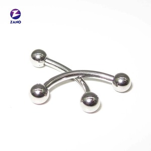 Joyas para Piercing Corporal de Acero Quirúrgico 316L, Calibre 16, Chapado en Oro para Niños, Piercing de Ceja Tipo Banana con Bola - Product Image 3