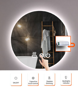 Vuông thông minh Màn hình cảm ứng ánh sáng led trang điểm defogger đồng miễn phí Bạc Gương phòng tắm gương hỗ trợ tùy biến - Product Image 4
