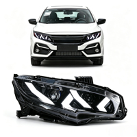 Ensemble de phares LED pour Honda Civic 10e génération 2016-2021, style Lamborghini, double faisceau, lentille de projecteur, clignotant séquentiel