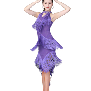 Robes <span class=keywords><strong>de</strong></span> danse latine à paillettes pour femmes, col licou des années 1920, robe à franges Gatsby Flapper, tenue <span class=keywords><strong>de</strong></span> danse <span class=keywords><strong>de</strong></span> salon Tango <span class=keywords><strong>Salsa</strong></span> - Product Image 3