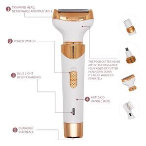 جهاز إزالة الشعر الكهربائي 4 في 1 للنساء ، شحن USB لإزالة شعر الحواجب على السوالف ، شعر الساق والذراعين - Product Image 3