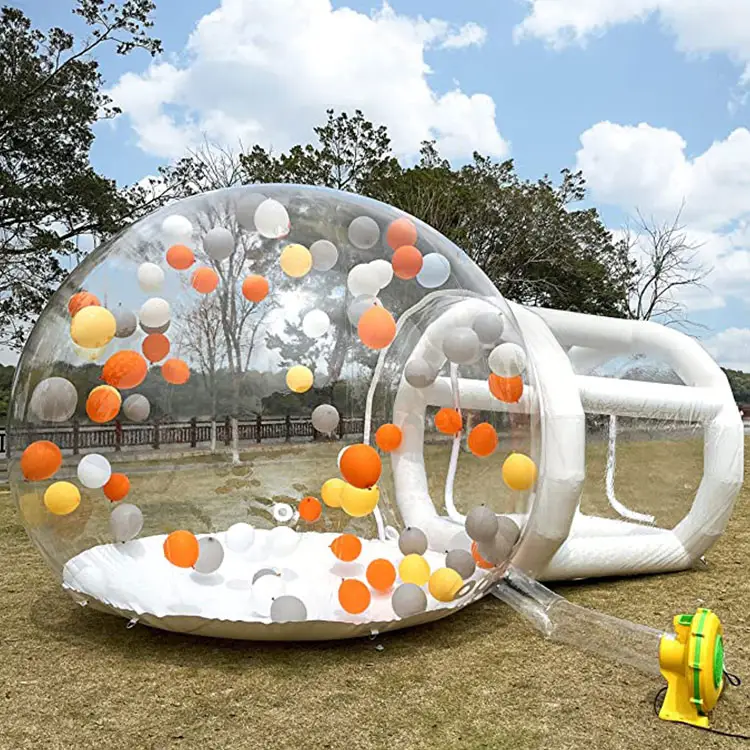 Tenda gonfiabile trasparente all'aperto del pvc della casa della tenda della bolla della cupola di pubblicità con il ventilatore