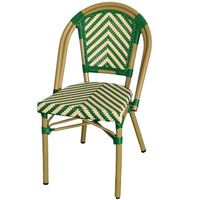 Chaise de rotin de balcon de magasin de thé de lait de café extérieur français de restaurant