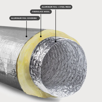 Tuyau de ventilation flexible isolé de 4, 6, 8, 10 pouces, 6m, 10m, pour l'évacuation de l'air de chauffage, de refroidissement, de climatisation et de systèmes CVC