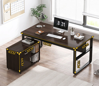 Bureau en bois et chaise combinaison de bureau d'ordinateur simple bureau moderne patron bureau classeur une table simple