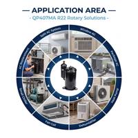 Compresseur rotatif hermétique TECO KFPC340QZTE-H R407C 3PH 200-230V 50/60Hz en cuivre pour climatiseur, refroidisseur d'air, refroidisseur d'huile