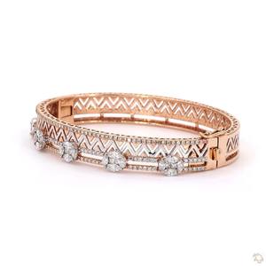 Bracelet tennis élégant en or, argent et or rose avec diamants pour femme, bijou de créateur stylé, accessoire de luxe confortable - Product Image 3