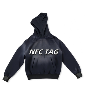 Nfc Scan Hoodie Katun Murni Musim Gugur dan Musim Dingin Retro Kasual Longgar Merek Fashion untuk Pria dan Wanita - Product Image 3