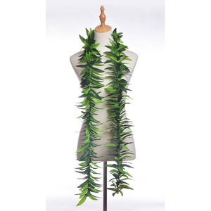 Artificial Silk Maile Leaf Long Lei KN-hl028 180CMFestival Plants <strong>Wreath</strong> for Dance Party Aloha Party Necklace Summer Beach - Product Image 3
