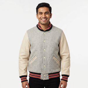 Custom Wool <b>Leather</b> Letterman Varsity <b>Jackets</b> Wool <b>Men's</b> <b>Jackets</b> Wool Custom CollegeBaseballjacket for <b>men</b> - Product Image 1