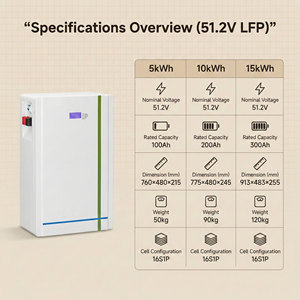 48V 200AH 10KW Home <b>Storage</b> Solar <b>Energy</b> <b>System</b> With Wall Mounted CAN IP65 Smart BMS 51.2V for 10kwh Battery NEHC0001 10kwh Home - Product Image 4