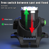 Senter Kepala LED 4-in-1, Dapat Diisi Ulang, Super Terang, Sinar Lebar, Taktis, Portabel, Tahan Air, Lampu Camping