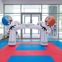 Ballon gonflable décoratif en forme de personnage de dessin animé de garçon de taekwondo, avec tissu Oxford et impression numérique