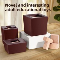 Dropshipping HQ Creative Wooden Intelligence Puzzle Box Toy with 6 Blocks Brain-Teasing Building Blocks Puzzle Game Novelty Gift