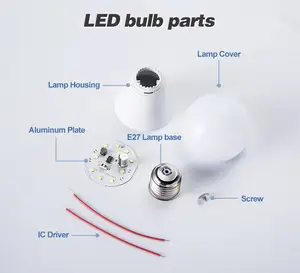 REE samples-bombilla led SKD/CKD, lámpara de iluminación, 7W 9W 10W 12W 15W 17 A60