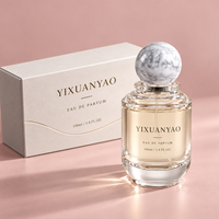 Flacon de parfum de luxe en verre de 100 ml avec bouchon en marbre, emballage personnalisé pour parfum avec logo