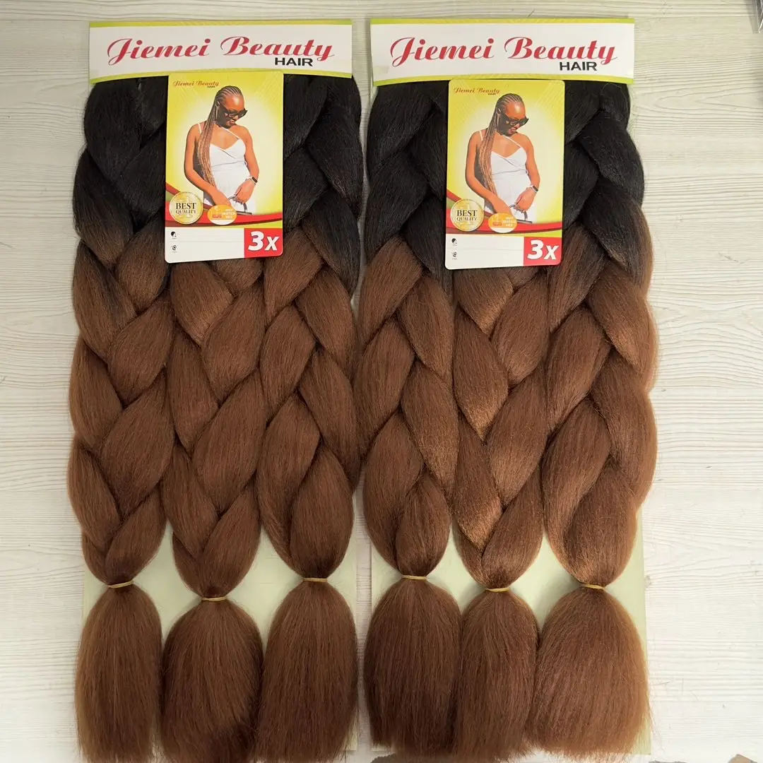 Produzione di vendita calda Ombre colori Jumbo intrecciatura Pre allungata colorato Extension capelli sintetici trecce