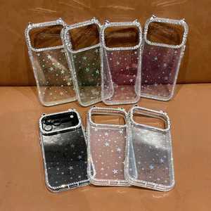 Funda de teléfono con diseño de orejas de gato Bling Star para iPhone 17 14 15 16 Pro Max 17 Air con funda protectora de película de lente envío <span class=keywords><strong>gratis</strong></span> - Product Image 2