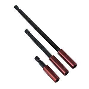 Tournevis à douille hexagonale 1/4 pouce, embout magnétique en acier au chrome-vanadium, qualité industrielle, revêtement rouge, manche allongé - Product Image 1