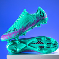 Chaussures de football AG à crampons longs pour adolescents, adultes et enfants, pour l'entraînement sur gazon en extérieur en hiver et en été, semelle extérieure en TPU, unisexe