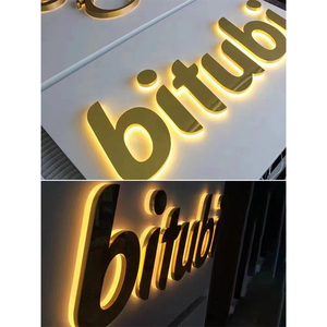ป้ายไฟ LED ติดโลโก้ทางธุรกิจป้ายข้อความโฆษณาแบบกำหนดเองตัวอักษร3D LED ป้ายโลหะอะคริลิคหน้าร้านสัญลักษณ์ด้านหน้าไฟ LED ด้านหลัง