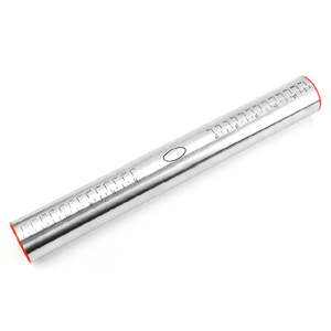 Rouleau à pâtisserie réglable de 17 pouces, kit de pâtisserie français, mesure, pour pâte, avec 4 anneaux de réglage d'épaisseur amovibles, en acier inoxydable et plastique - Product Image 5