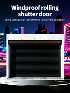 <span class=keywords><strong>Porte</strong></span> à enroulement en acier et aluminium, coupe-vent, style postmoderne, avec surface finie, pour supermarchés et écoles - Product Image 1