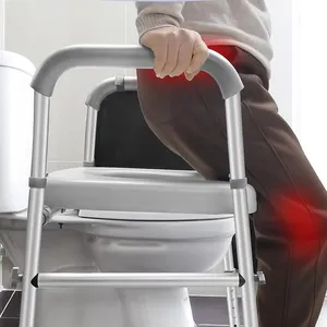 Ancianos discapacitados discapacidad cojín suave reposabrazos inodoro equipo de seguridad elevado asiento de inodoro acolchado asiento de inodoro para discapacitados asiento elevado