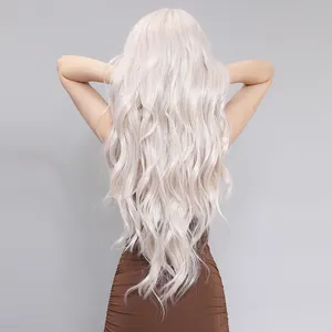 2023 Hot Selling Fashion T-shaped Lace Light Gray Wavy Curly Women Wig 360 Full Lace Wig Shipped From Warehouse In California