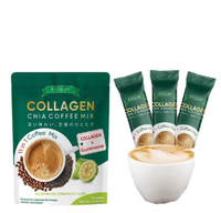 Poudre de Collagène Instantanée à Succès avec Graines de Chia, Saveur Café Blanc Chocolat, Goût Sucré, Qualité Supérieure, Sachet
